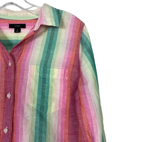 J.Crew Classic-fit boy shirt in rainbow stripe - Picture 5 of 7